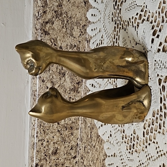 Vintage Brass Cat Set (2) - Picture 5 of 8
